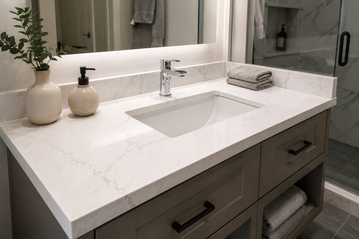 Quartz Bathroom Vanity Countertops